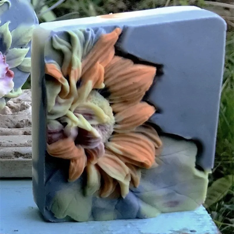 Beautiful Sunflower Soap Mold Handmade Silicone Sunflower Soap Molds Scented Candle Epoxy Resin Mould Cake Art Crafts Moulds