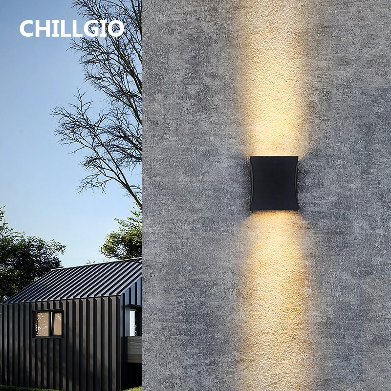 CHILLGIO Waterproof Outdoor Wall Lamps Up And Down Bright External Lighting Garden Holiday Hotel Villa Decoration Indoor Lights