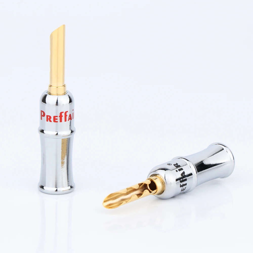 Preffair 24K مطلية بالذهب الموز التوصيل المسمار مقفل موصل المتكلم CF-BFA التوصيل لكابل مكبر الصوت