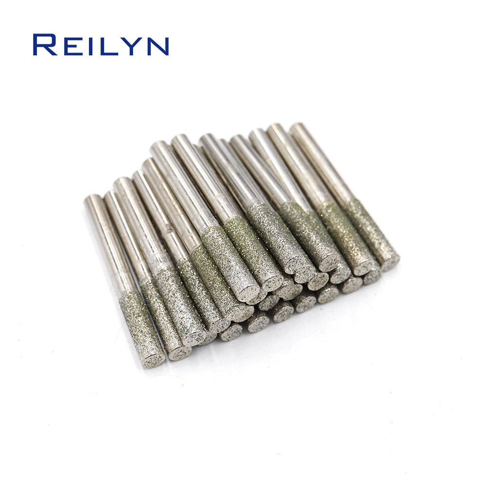 

5pc 60# Cylinder Bits 6/8/10mm Emery grinding points Diamond abrasive bits jade grinding burr teeth dental machine abrasives