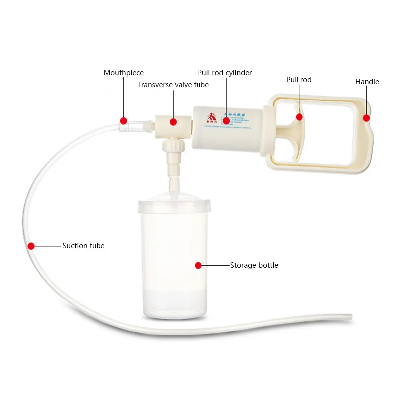 Manual Sputum Aspirator For Home Hand held sputum suction medical-devices  care aspirador flemas Pump Tube catheter aspirators