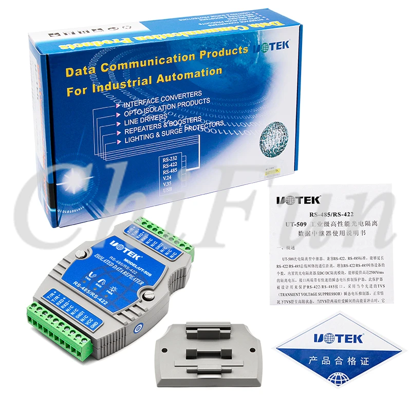 UT-509 ภายนอก RS-485/422 Repeater Rail-MOUNTED PhotoElectric Isolation Anti-Surge Controller