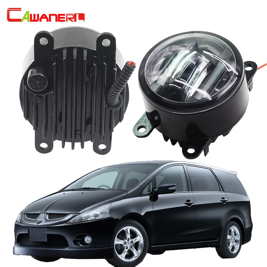 Cawanerl For Mitsubishi Grandis NA_W MPV 2004-2011 Car Front Right + Left Fog Light LED DRL Daytime Running Lamp 2 Pieces