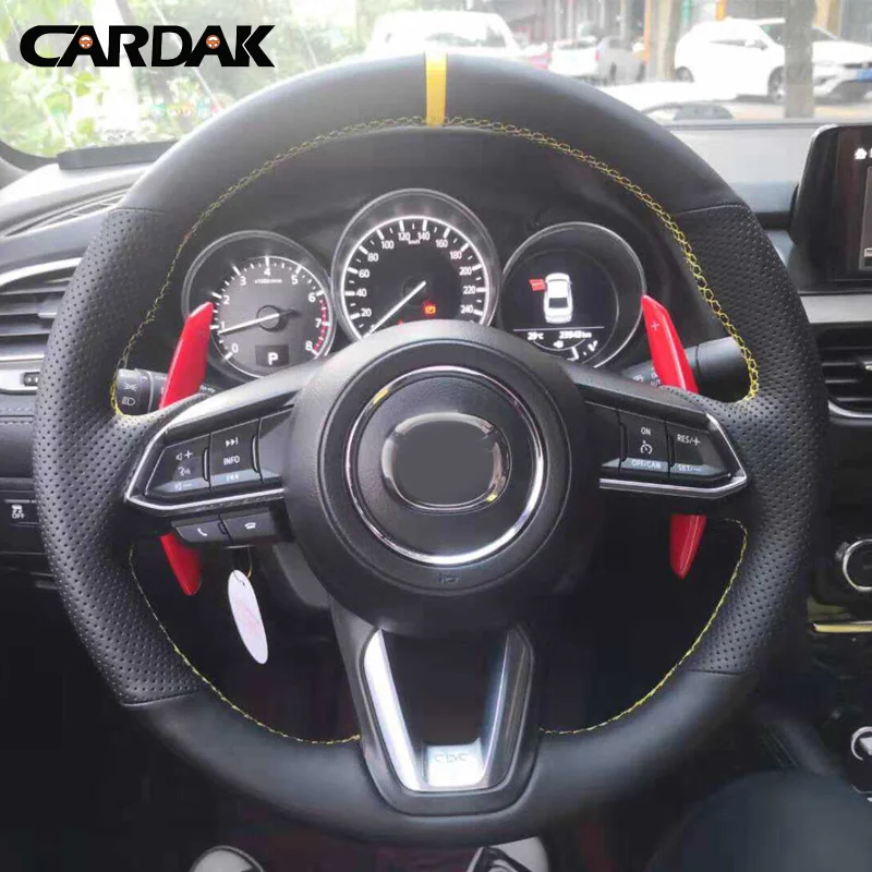 CARDAK Customized Car Steering Wheel Covers For Mazda 3 Axela 2017 2018 2019 Mazda 6 Atenza 2017-2019 CX-3 2018 2019 CX-9 CX-5