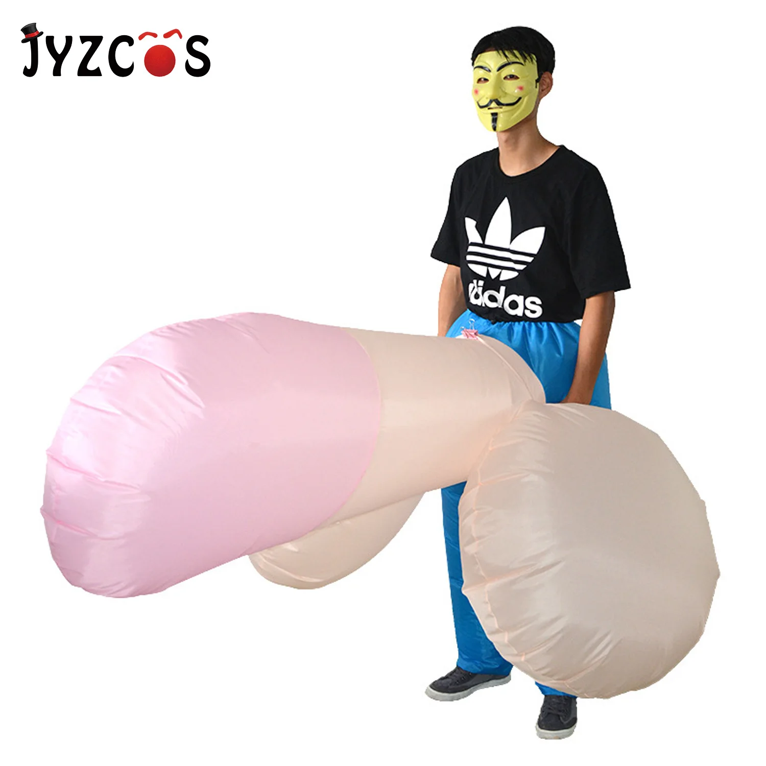 Jyzcos Volwassen Sexy Opblaasbare Penis Kostuum Halloween Mascotte Kostuum Voor Mannen Vrouwen Kostuums Dick Jumpsuit Grappig Cosplay Jurk