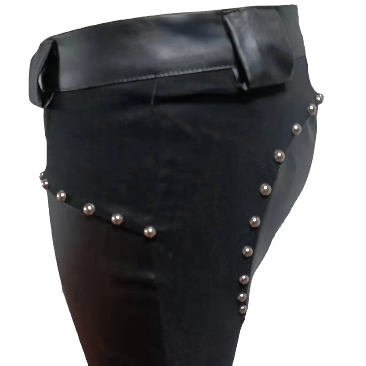 FJJM-Pantalon de Cosplay en Faux Cuir pour Femme, Steampunk, Sexy, Moulant, Bouton, Carnaval, ix