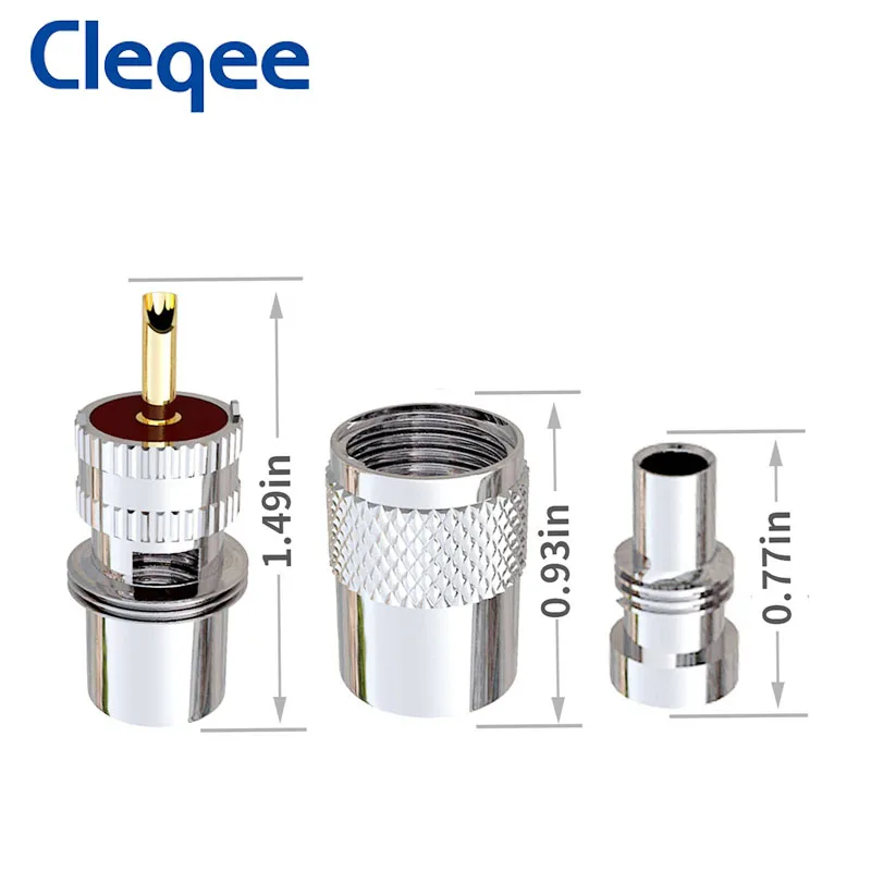 Cleqee 10 stücke UHF Männlichen PL259 Stecker Solder Adapter mit Minderer für RG8 RG213 LMR400 Koaxialkabel, ham Radio Antenne Stecker