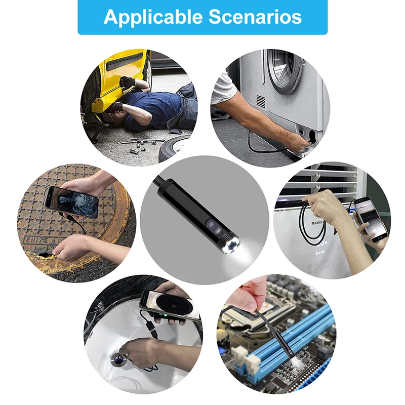 Dual Lens Endoscope Camera Handheld with 4.3 inches Screen Borescope Camera Rigid 5.5mm Endoscopic Camera Engine Drain Pipe Insp