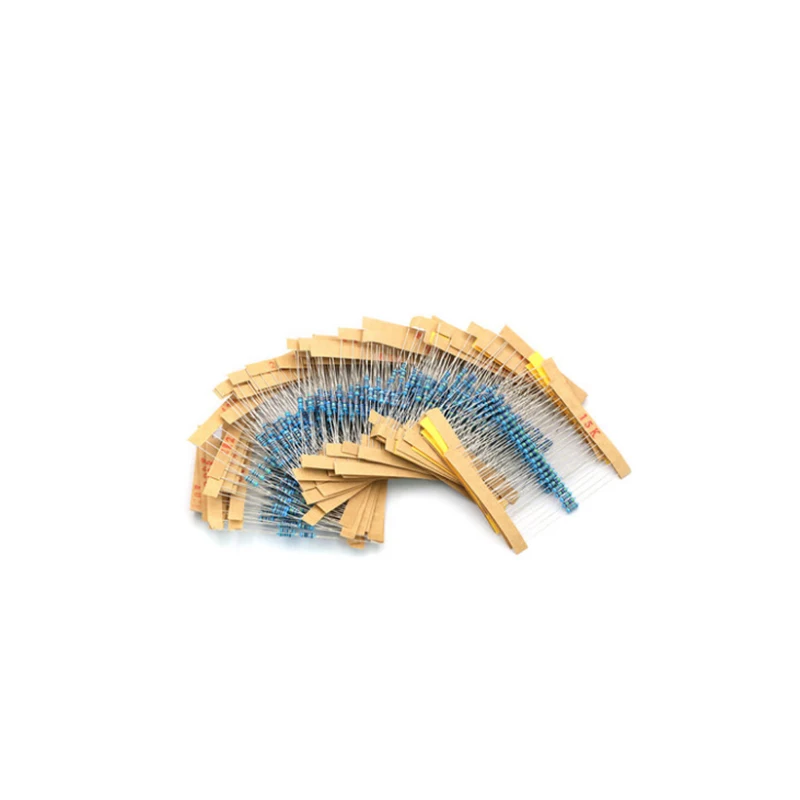 600PCS/LOTE 1/4W 1% Metal Film Resistor 30 Kinds Each Value Metal Film Resistor Assortment Kit Resistors 100R 1K 47K 10K 100K 4K