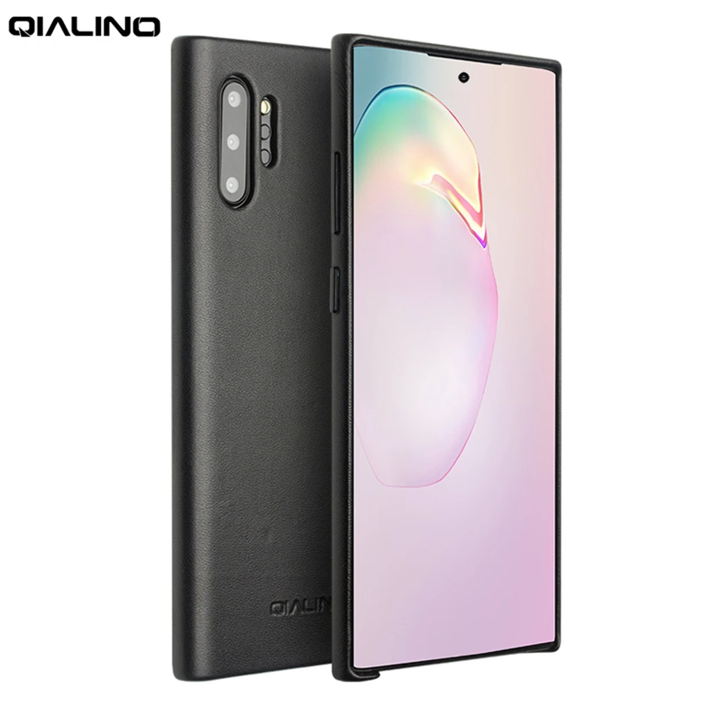 QIALINO Fashion Genuine Leather Case for Samsung Galaxy Note 10 Ultra Thin Handmade Phone Cover for Samsung Galaxy Note 10 Plus