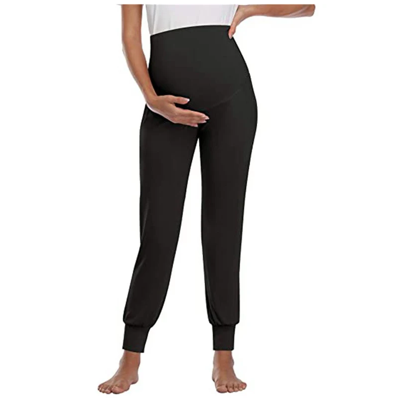 Solid Color Pregnant Women Trousers 2024 Autumn Winter Casual Long Maternity Pants Belly Support Postpartum Pants Female Clothin