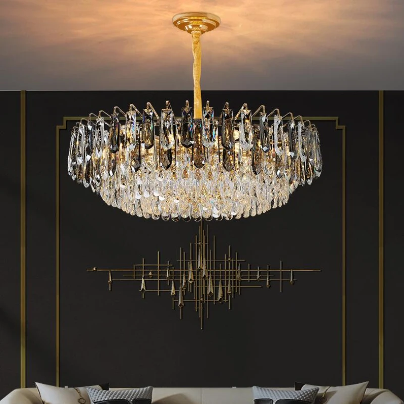 

Fashion crystal chandelier round living room lamp modern romantic lamp bedroom lighting