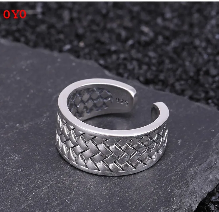 

Real 925 sterling silver female tide brand fashion European and American personality open ring