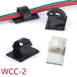 10/50/100pcs WCC-2 Cable Clamp Self Adhesive Wire Clip Tie Fixer Mounting Desk Line Holder Organizer Fastener White Black