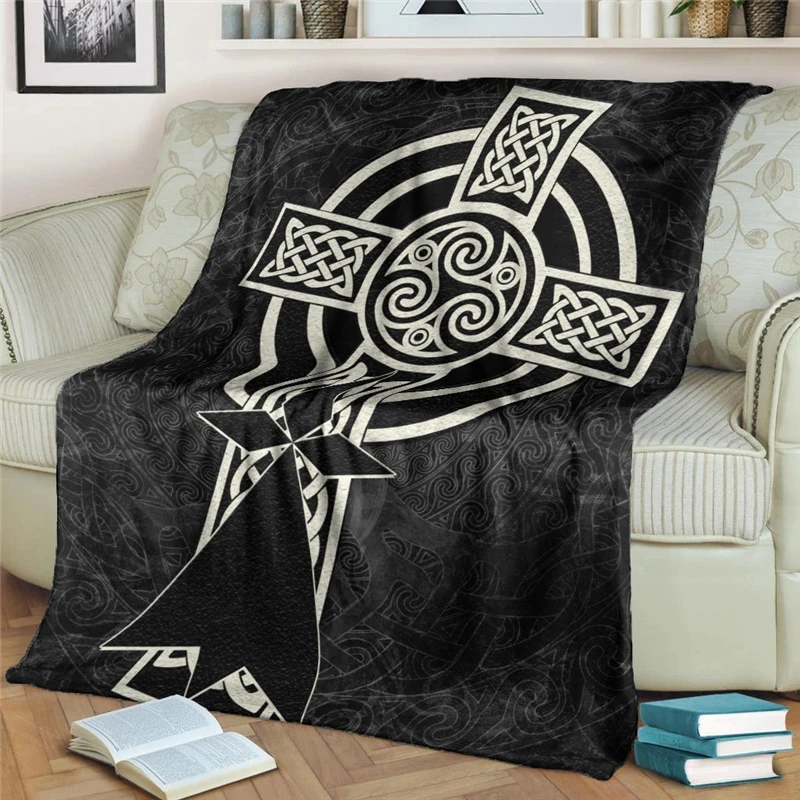 

Детская теплая кровать выбрасывающимся одеялом, кельтский поперечное одеяло печати украшение дома диван ткань фланелевая