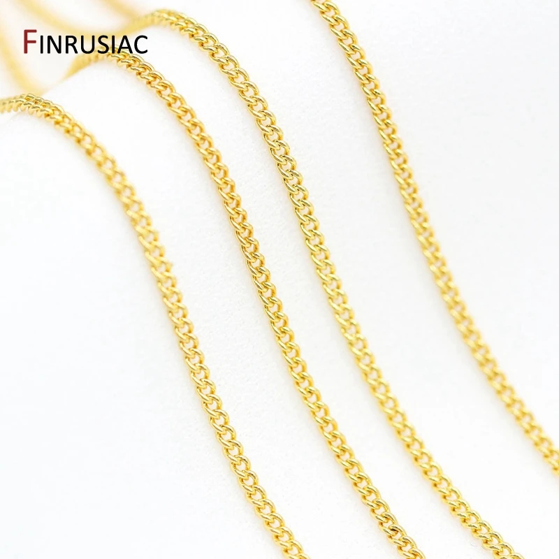14k Real Gold Plated 1.2mm Chains For Jewellery Making DIY Bracelet Necklaces Earrings Supplies Wholesale