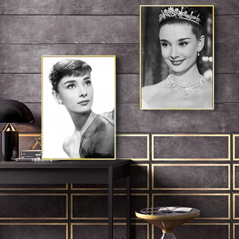 Audrey Hepburn home poster home decor Nordic canvas painting murals and prints girls bedroom vivid lady art