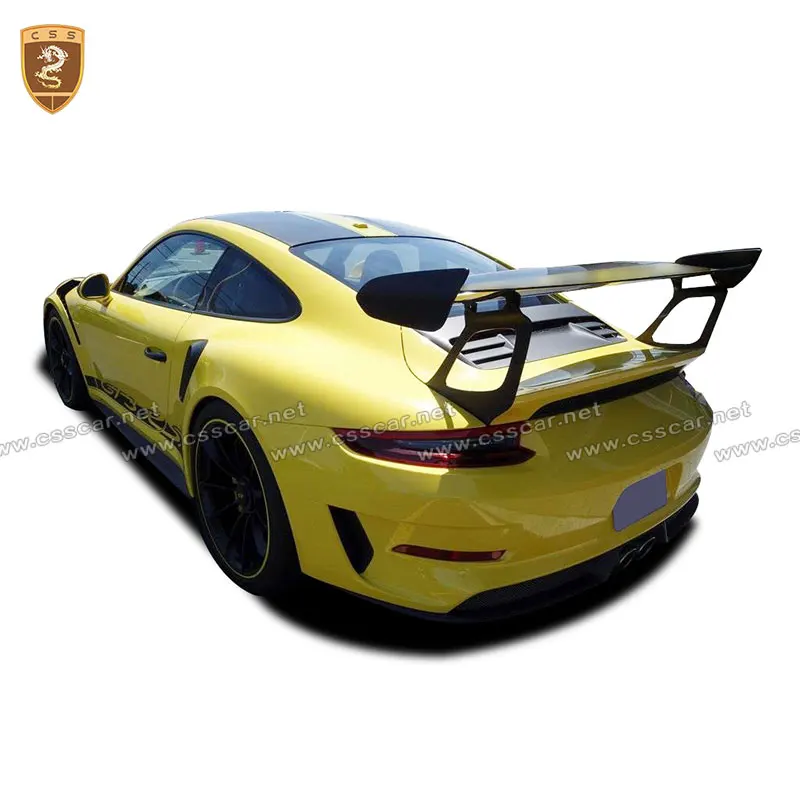 Real Dry Carbon Fiber Fit For Porsch 991.2GT3rs Rear Wing Side Panel High Quality OEM Style Auto Part