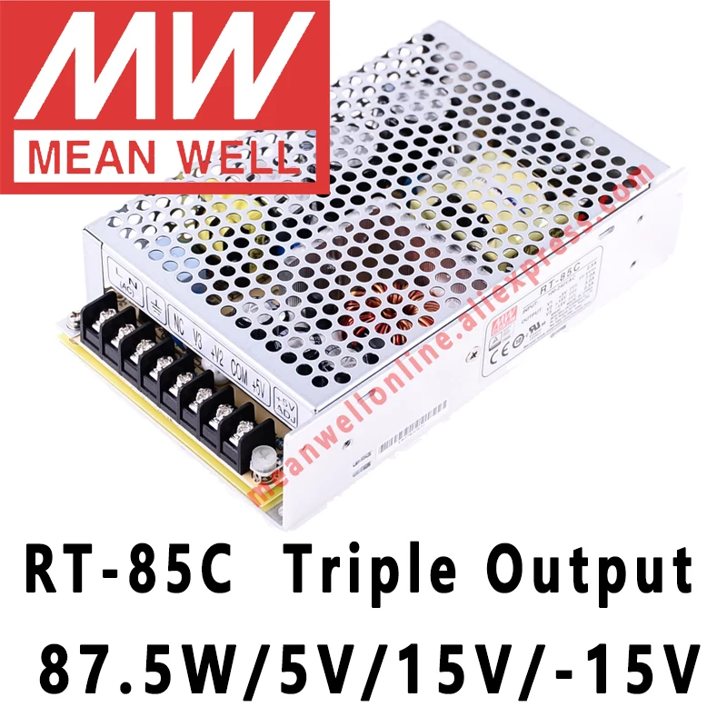 Imagem -03 - Média Well-rt85 Series Comutação de Alimentação Saída Tripla ac dc 85w Meanwell Loja Online