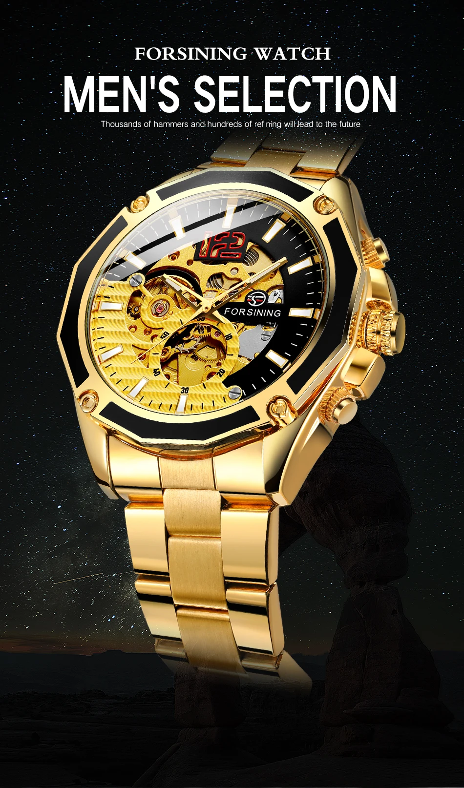 

Forsining Automatic Skeleton Machenical Watch Casual Business Men Wristwatches Fashion Trend Sports Man Clock Dropshipping