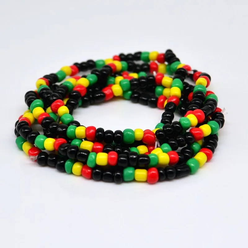 20x Rasta Reggae Punk Hiphop Elastic Stretch Bracelets Glass Seed Beads Bracelet Fashion Jewelry