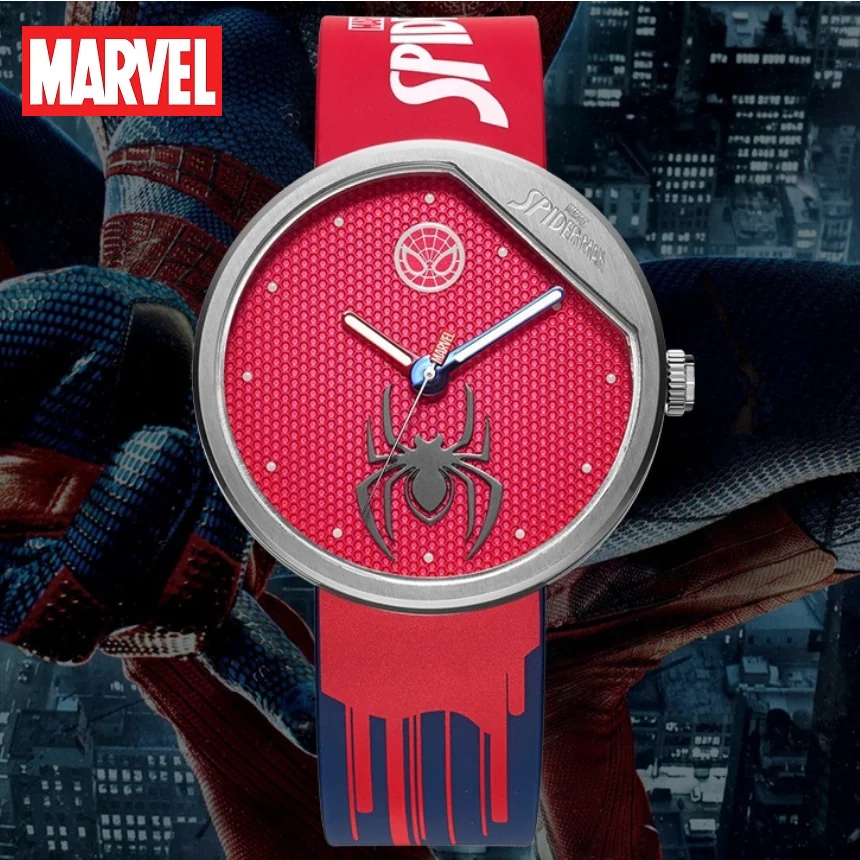 Disney Original Marvel The Avengers Spider Man Antique 50M Waterproof Clock Male Watch Quartz WristWatch Relogio Masculino 9135