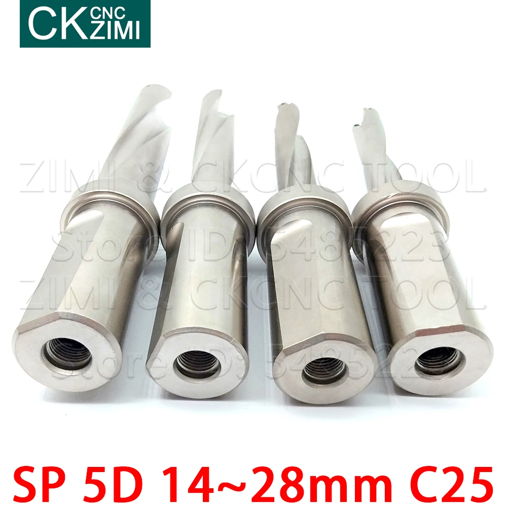 1PC 14-28mm 5D depth C25 C32 SP serie U drill fast drill Indexable bit drilling Shallow Hole CNC Machinery Lathes for SPMG blade