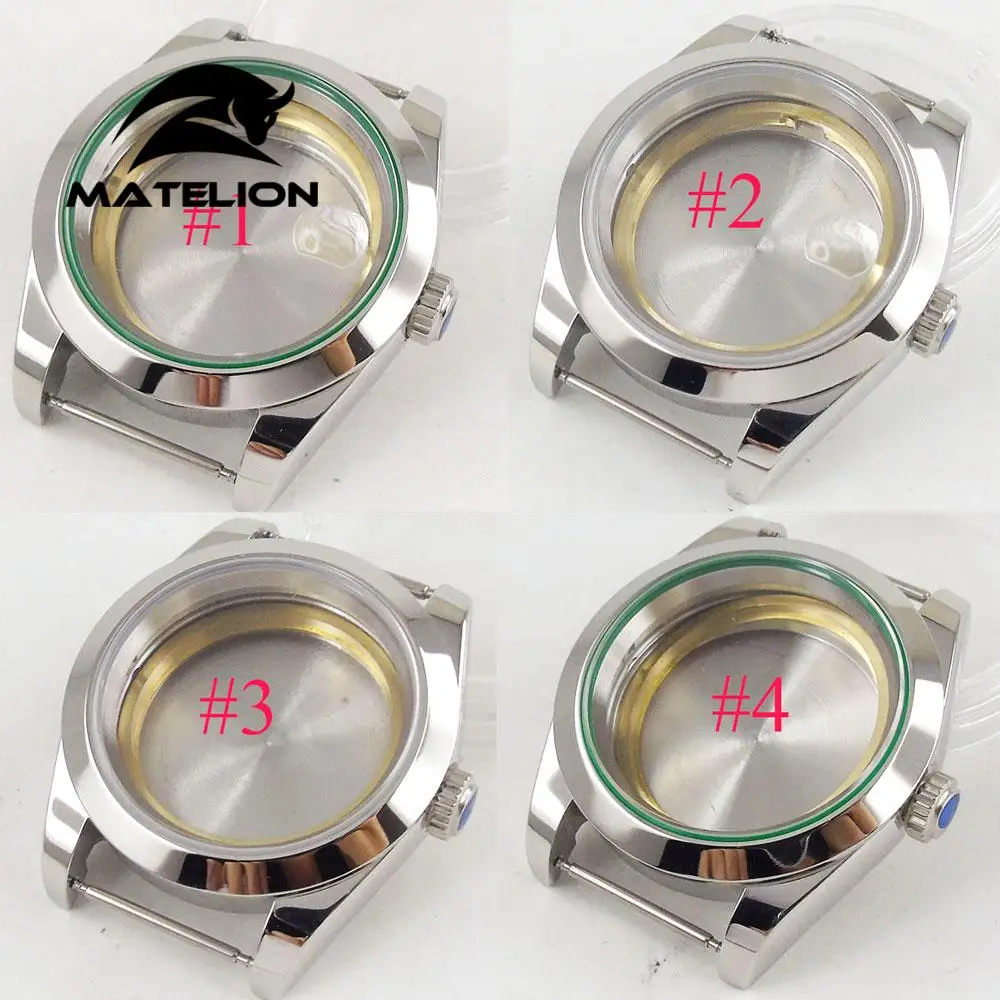 

316L steel 40mm Mens Watch Case Sapphire Glass Fit For NH35 NH36 Miyota 8215 DG 2813 Automatic Movement Polished bezel