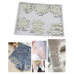 50/100Sets Round Imitation Pearl Rivets Studs DIY Wedding Decoration Rivet Pearl Clothing Set Shoes Bag Accessories Beads Spikes