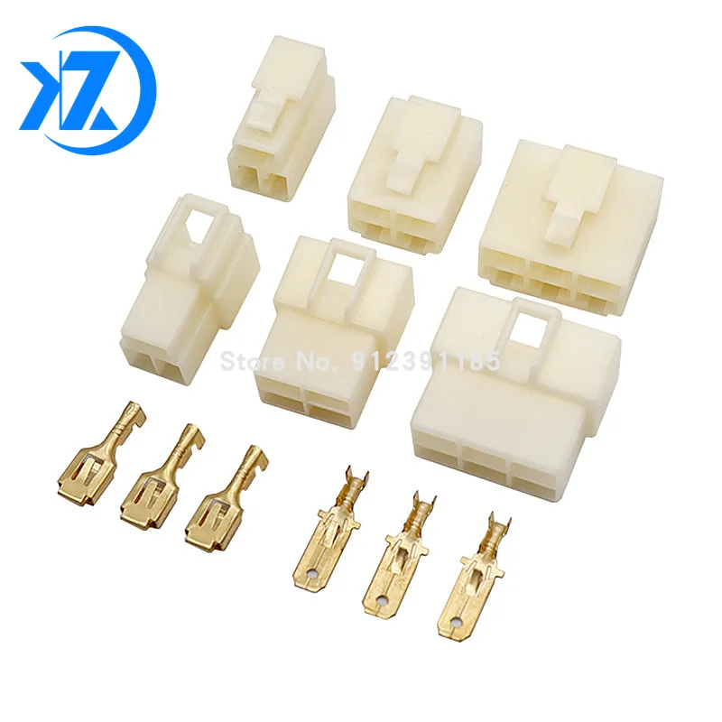 2sets 6.3mm 1/2/3/4/6/8/9/10/12 Pin Way Car Motorcycle Electrical Wire Connector Plug Male Female Crimp Terminal Plug Kits