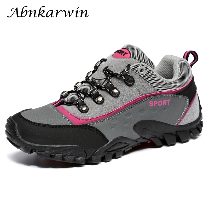 Autumn Spring Women Outdoor Leather Trekking Hiking Shoes Camping Woman Mountain Tracking Treking Sneakers Trecking