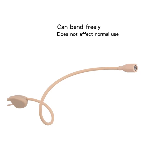 Imagen 2 del producto Versión actualizada, condensador Electret, auriculares con micrófono, conector de 3,5mm, micrófono de bloqueo TRS para Sennheiser Body Pack, Cable grueso