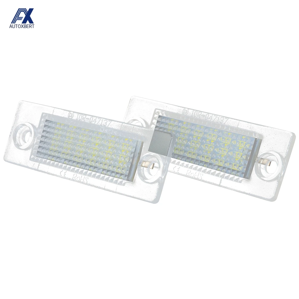 2x LED License Plate Lamp Number Plate Light For VW Volkswagen Multivan Passat Variant Transporter Caravelle For Skoda Superb