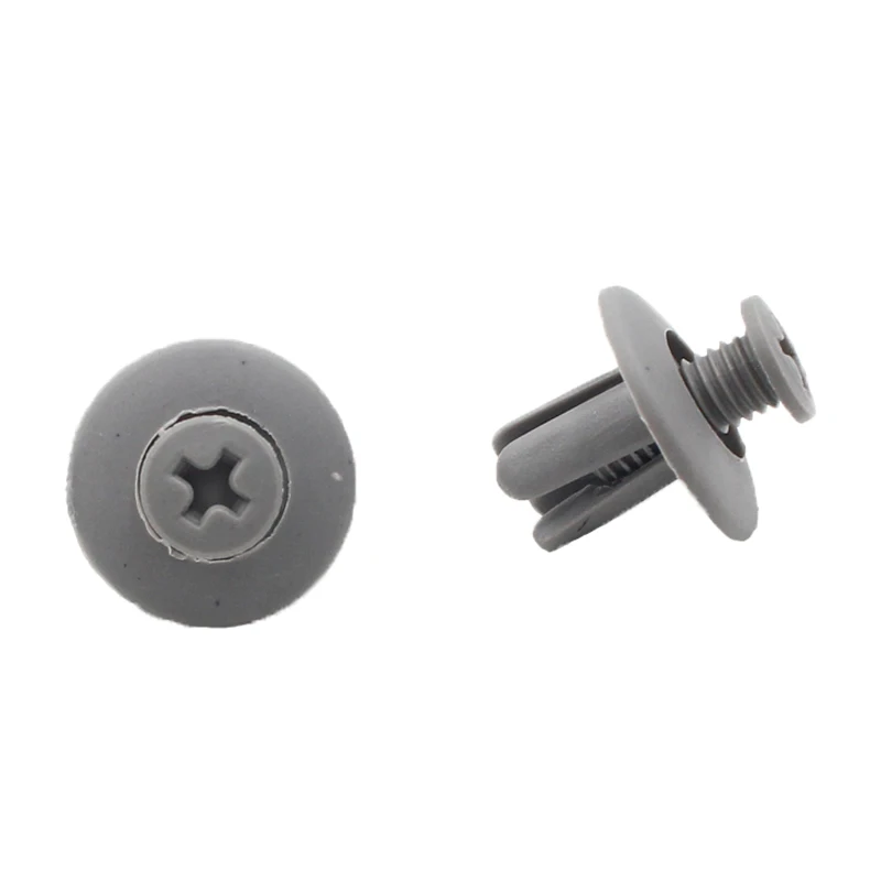 Gray 8mm Hole Plastic Screw Rivets Auto Vehicle Engine Cover Bumper Fender Door Trim Panel Push Car Accessory