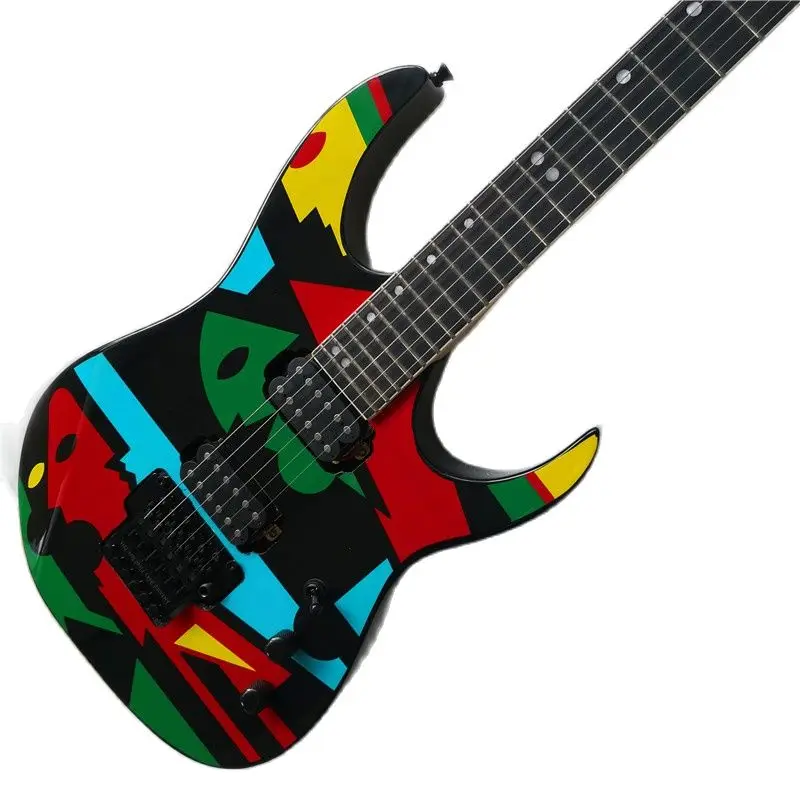 

High-end painted double rock guitarClassic 6 string electric guitar can be customized