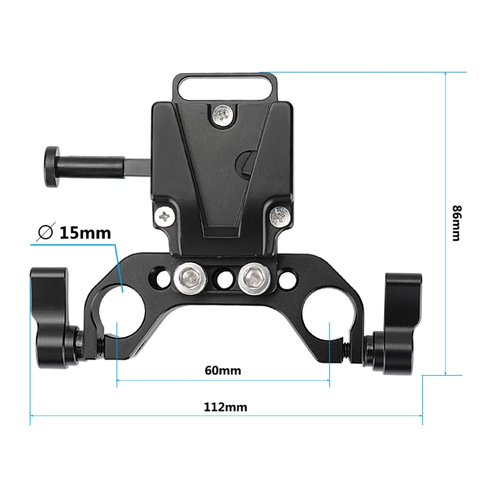 CAMVATE Universal V-Lock Female Quick Release Adapter With Standard 15mm Railblock Rod Holder For DSLR Camera Battery Mounting