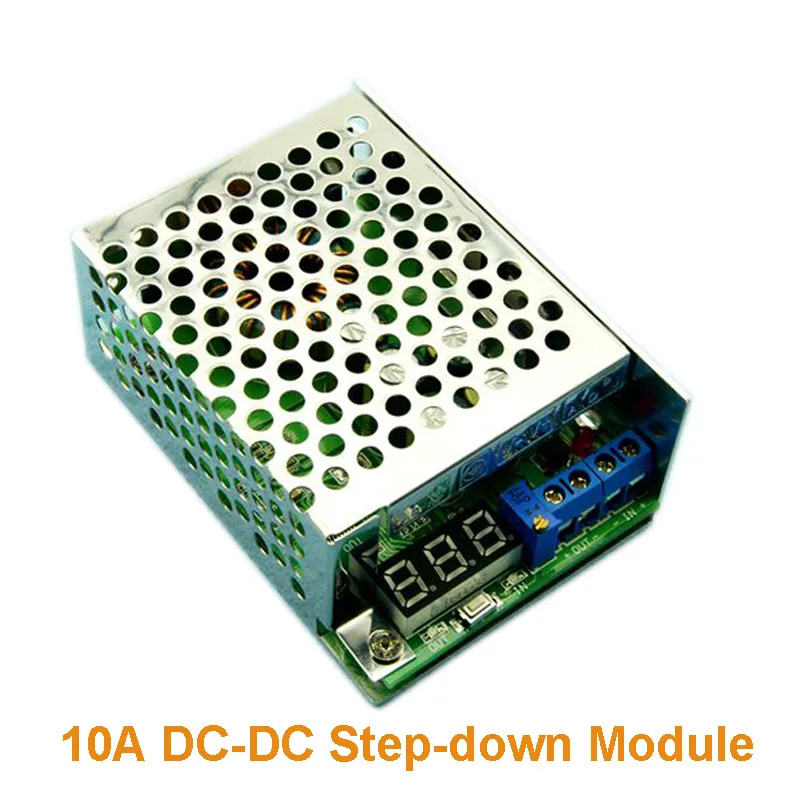 High Power 10A DC-DC Step-down Module 24V 12V 5V Adjustable DC Buck Module Voltage Display With Shell (Case)