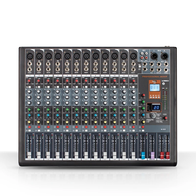 Professional Audio Mixer para Reunião de Conferência, DJ Console com USB, DSP, Line Array Speaker, Palco, Clube, 8, 12 Canais