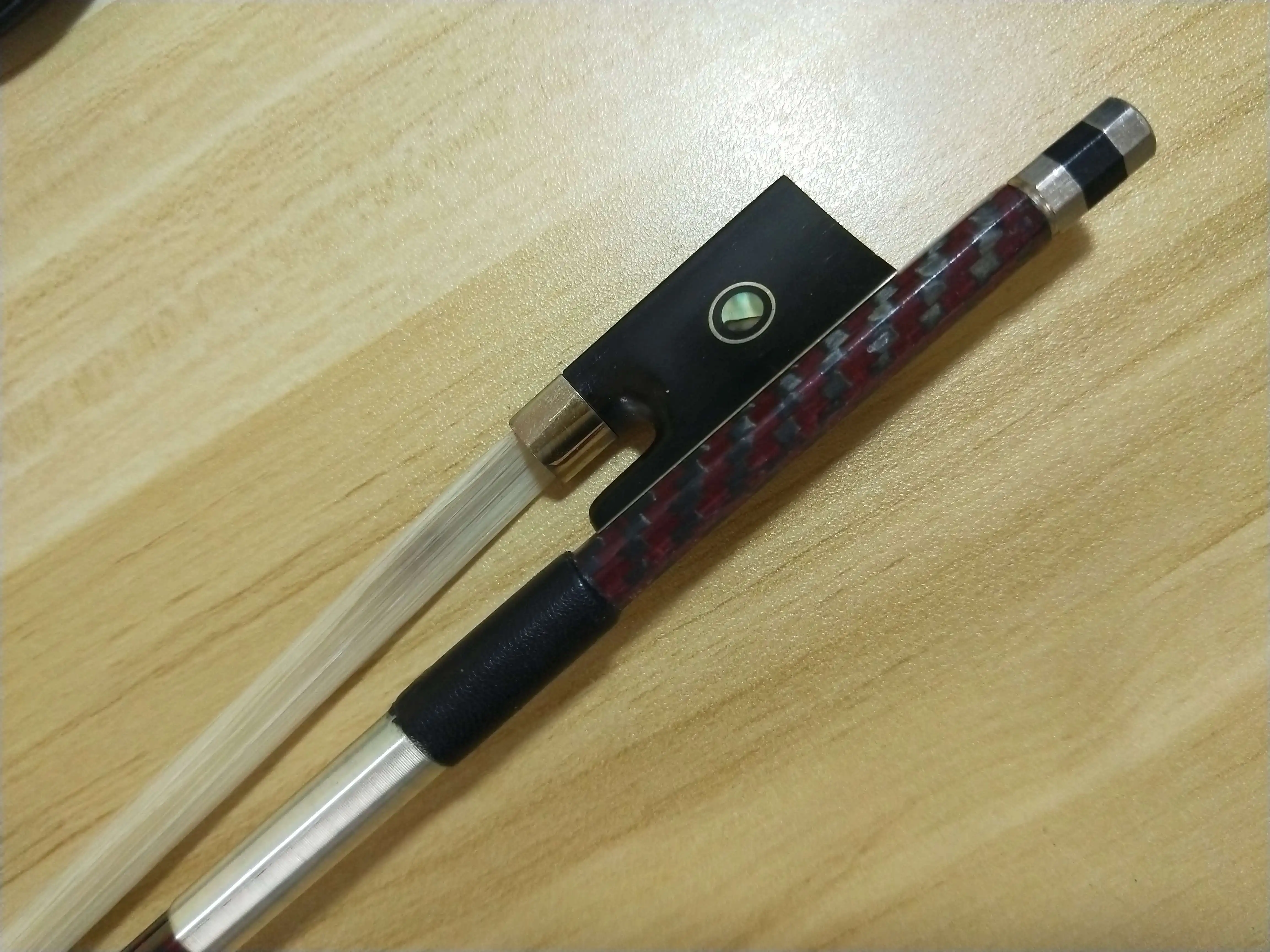 1PC Carbon Fiber Violin Bow 4/4 Ebony Frog with Double Eyes