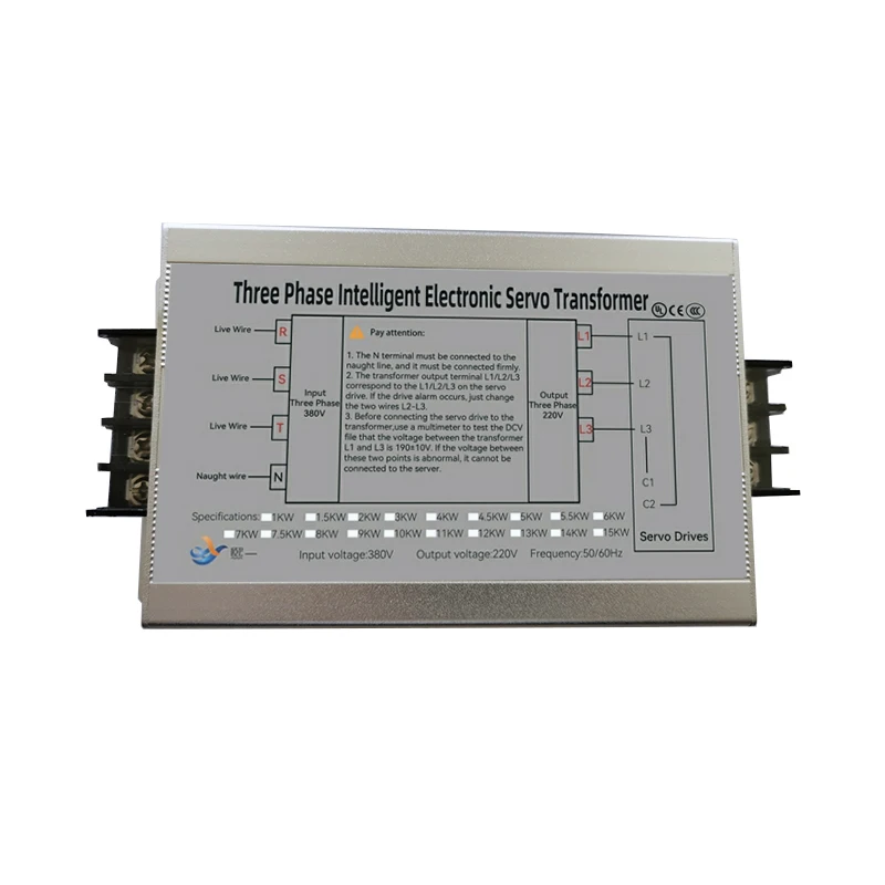 Imagem -03 - Transformador Servo Eletrônico Trifásico Inteligente 380v de 7.5kw a 220v a 200v 1kw 2kw 3kw 4kw 5kw 6kw 7kw