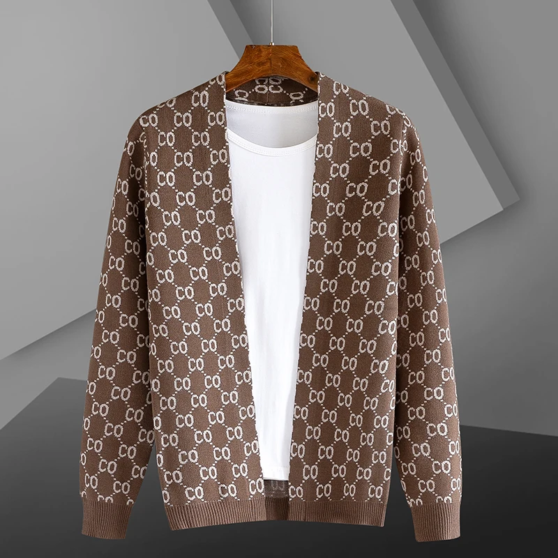 

New autumn and winter fashion brand 2021 cashmere sweater men's cardigan sweater men's Korean casual sweater coat jacket