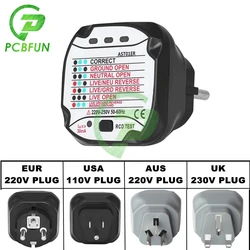 AST01 Tester presa EU US UK spina RCD GFCI Test presa rilevatore terra Zero linea spina polarità controllo fase spina a muro controllo alimentazione