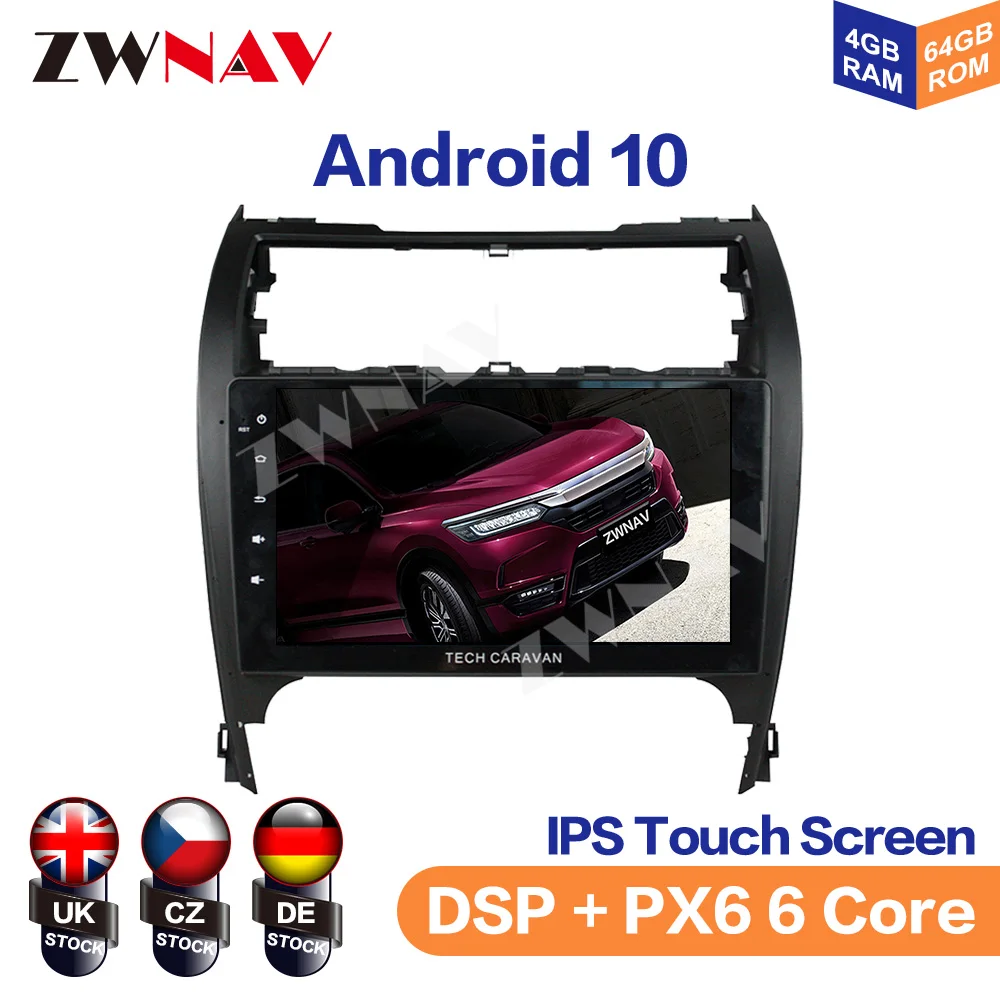 ZWNAV Android 10 Car Player GPS Navigation For Toyota Camry 2012 -2017 Auto Radio Multimedia Player No DVD Player DSP IPS