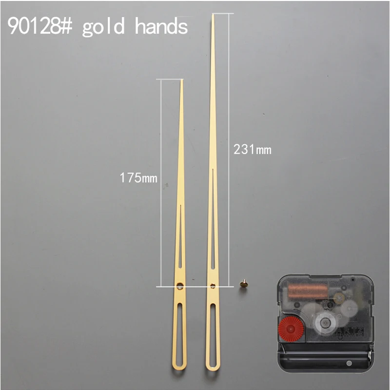 12888 Young Town Round Hole High Torque Sweep 6mm Screw Axis Operated Accessory With Gold Hands DIY Kits Clock Quartz Movement