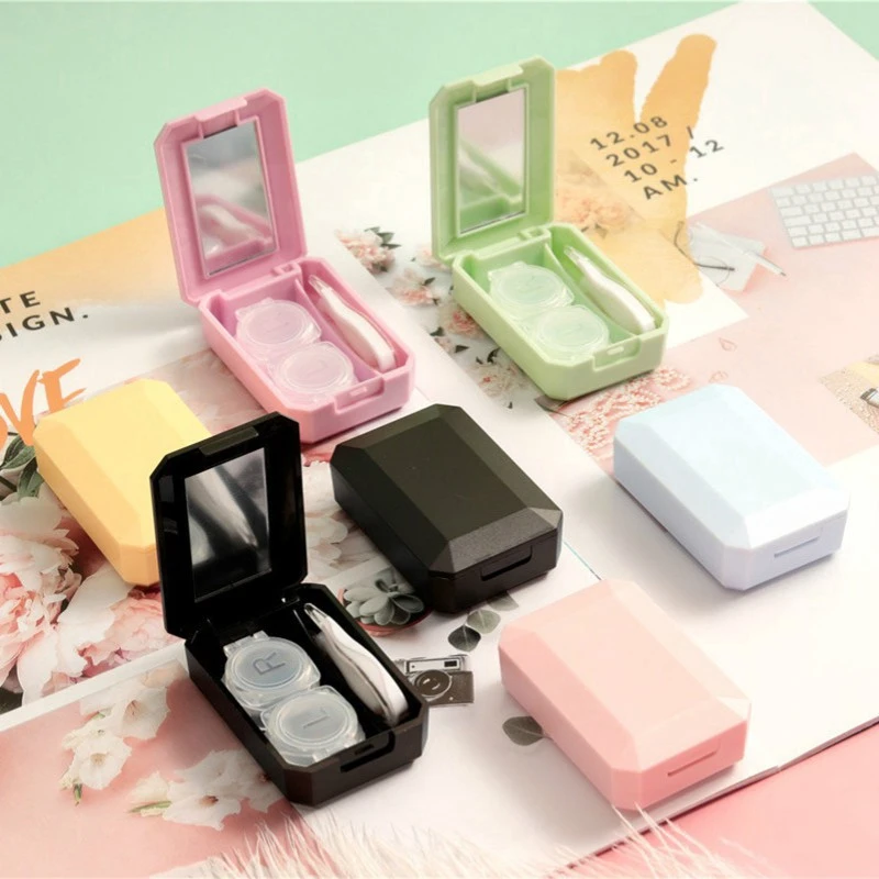 VIP Contact lens Case Simple Lens Case with Stick Combination Box Mirror Set