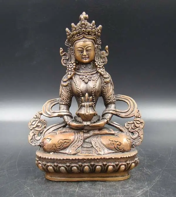 

Collectible Handmade Carved Statue Buddha India Copper Brass Bronze