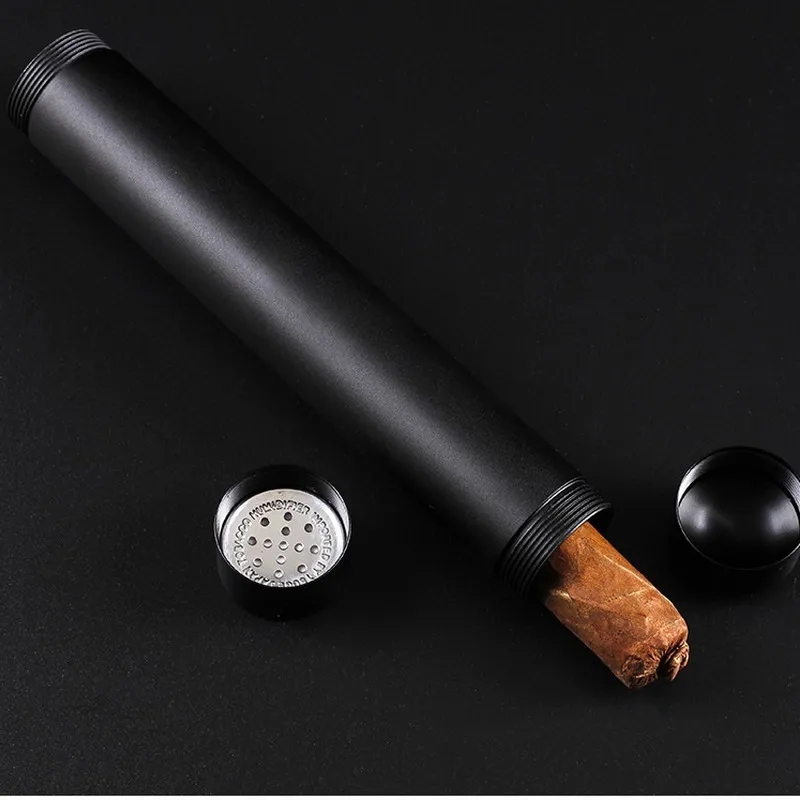 30Pcs Air Tight Smell Proof  Portable Urltra Light Metal Cigar Case Tube with Built in Humidifier