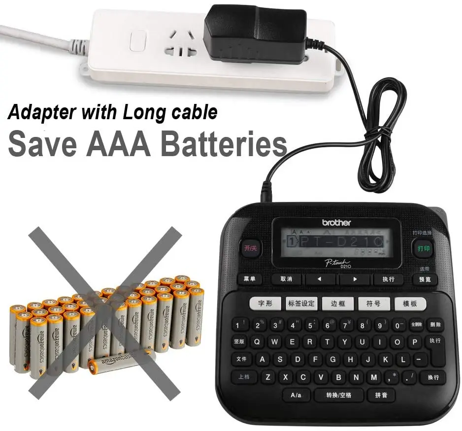 9V AC Adapter Caricatore di Potere del Rifornimento per Brother P-Touch PT-D210 PT-D200 PT-1290 PT-1880 Etichetta Produttori di AD-24 AD-24ES AD-20 AD-30