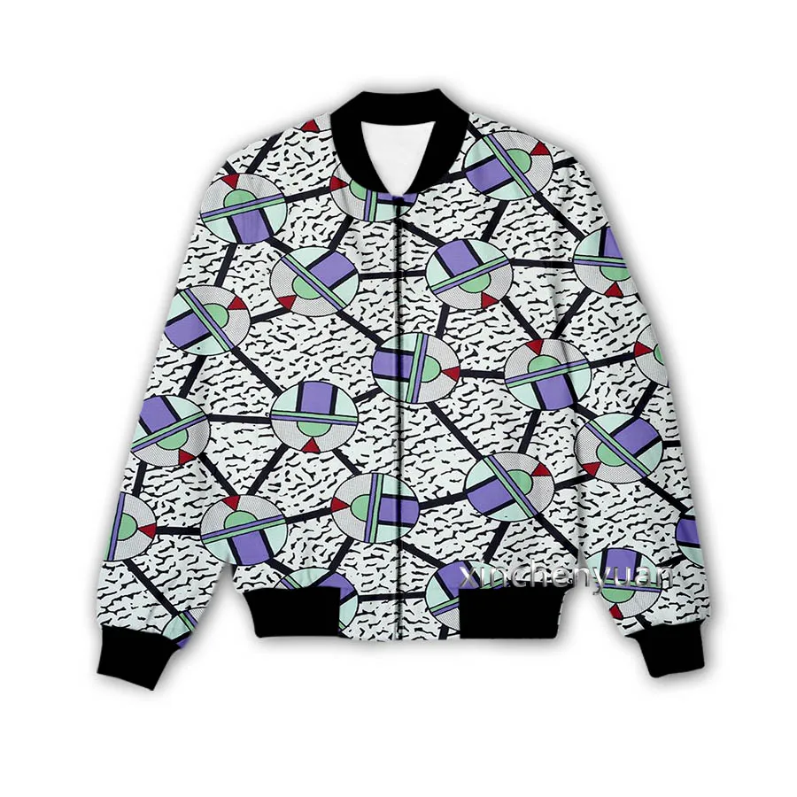 xinchenyuan New Fashion Men/Women's Geometric Art 3D Printed Jacket Fashion Streetwear Men Loose Sporting Jacket & Coat M102