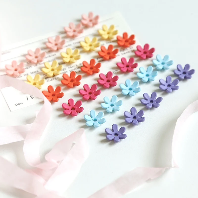 Japanese style Showa color matching small flowers acrylic loose beads DIY bracelet necklace beaded earrings accessories